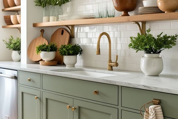 کابینت نئوکلاسیک سبز پاستیلی