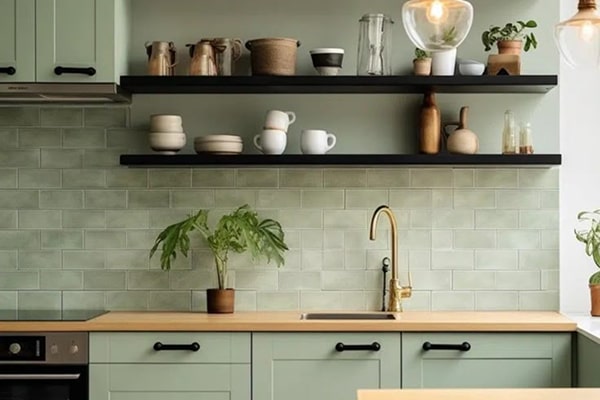 کابینت سبز پاستیلی و مشکی