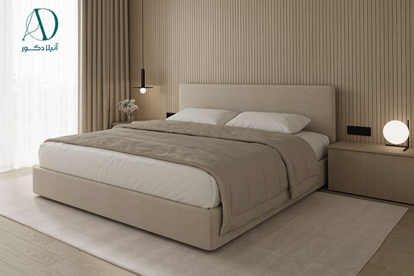 تخت خواب دو نفره چوبی ساده 