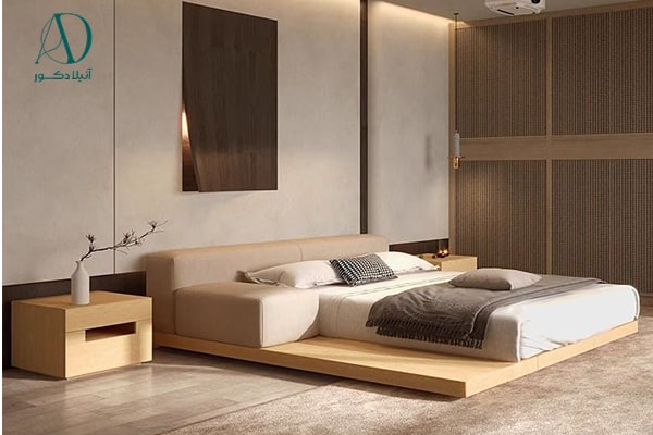 تخت خواب دو نفره چوبی ساده